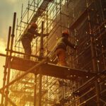 Montaj schele construcții EGEA realizat de echipă specializată pe șantier